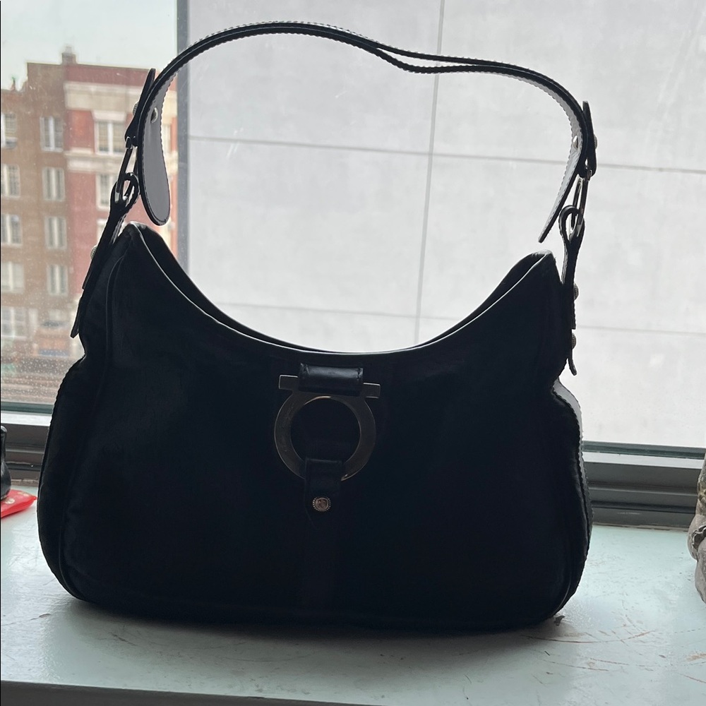 Salvatore Ferragamo Black Hobo Bag